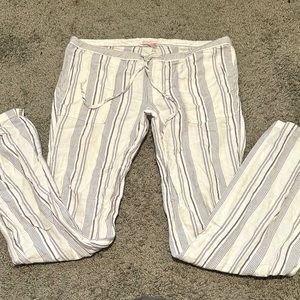 Victorias Secret Womens White Blue Stripe Sleep Pants (with pockets)